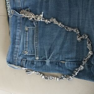 SALE.. .....ROCKSTAR STERLING SILVER WALLET  CHAIN,  ONE OF A KIND